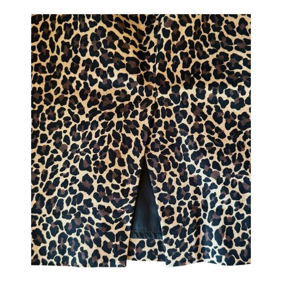 J.Crew No. 2 Pencil Skirt in Leopard Bi-Stretch Cotton Brown Black size 4 - Picture 8 of 11